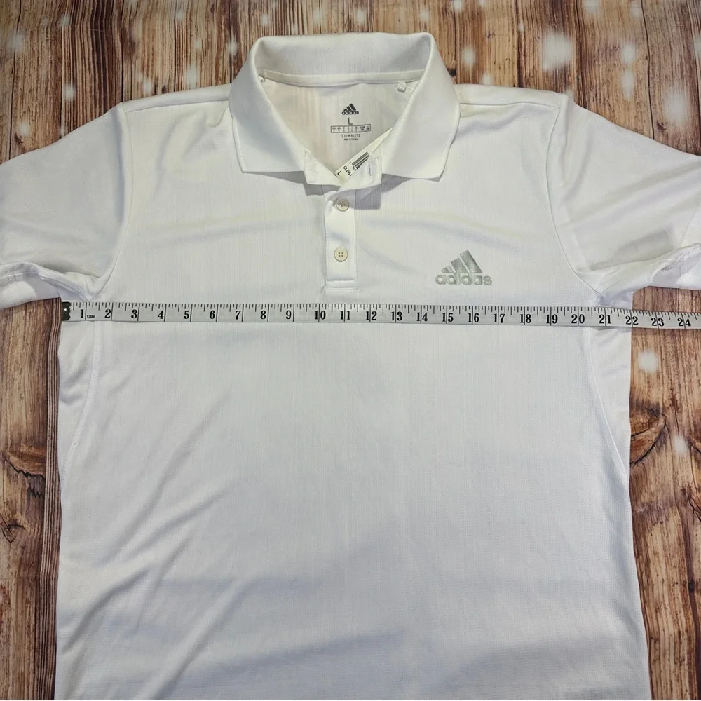 NWT Adidas White Club  Rib Polo Shirts Size Large